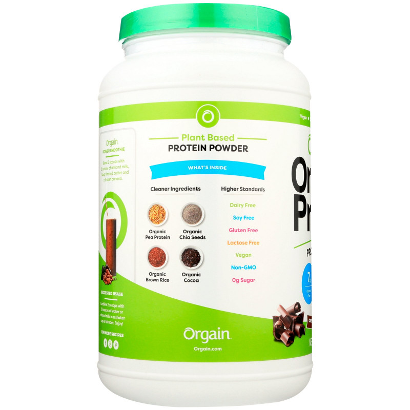 Orgain, Organic Protein Plant Based Powder, Creamy Chocolate Fudge, 2.03 lbs (920 g)