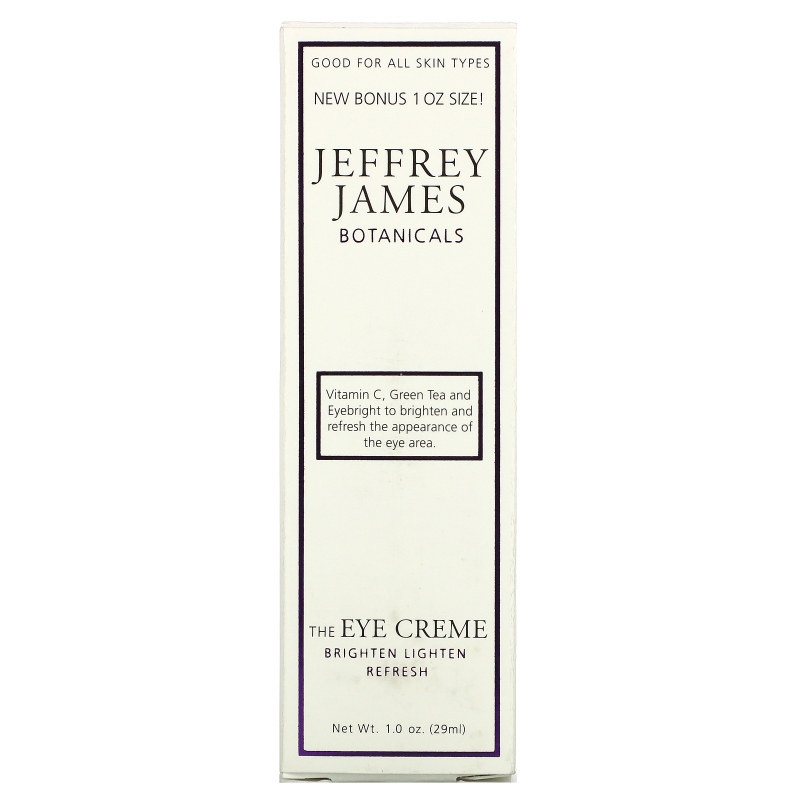 Jeffrey James Botanicals, Крем для кожи вокруг глаз, Яркость, легкость, свежесть, 0,5 унции (15 мл)