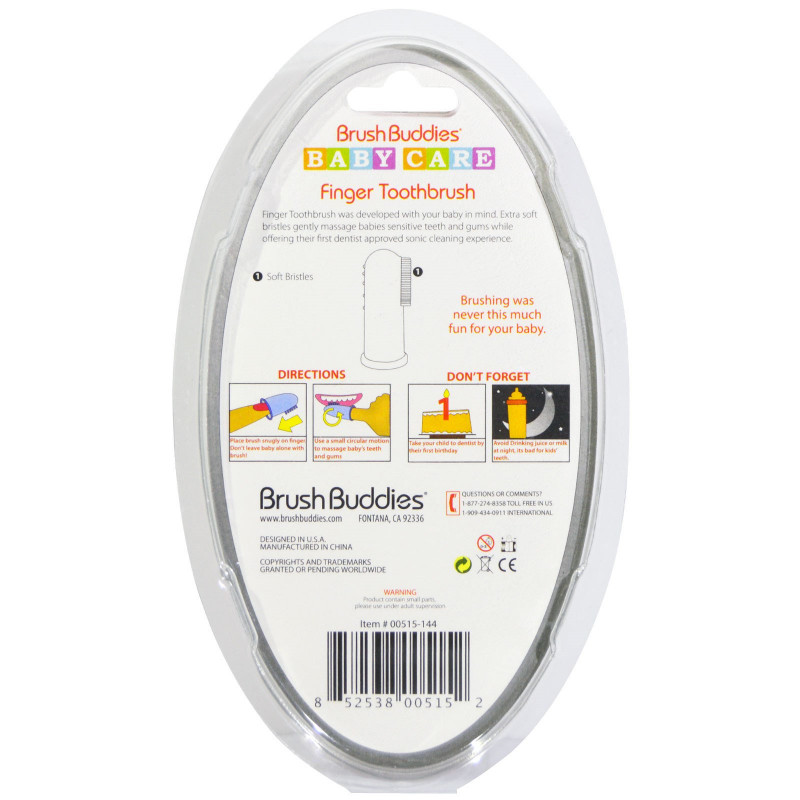 Brush Buddies, Baby Care, Finger Toothbrush, 0-3 YR, 1 Finger ToothBrush