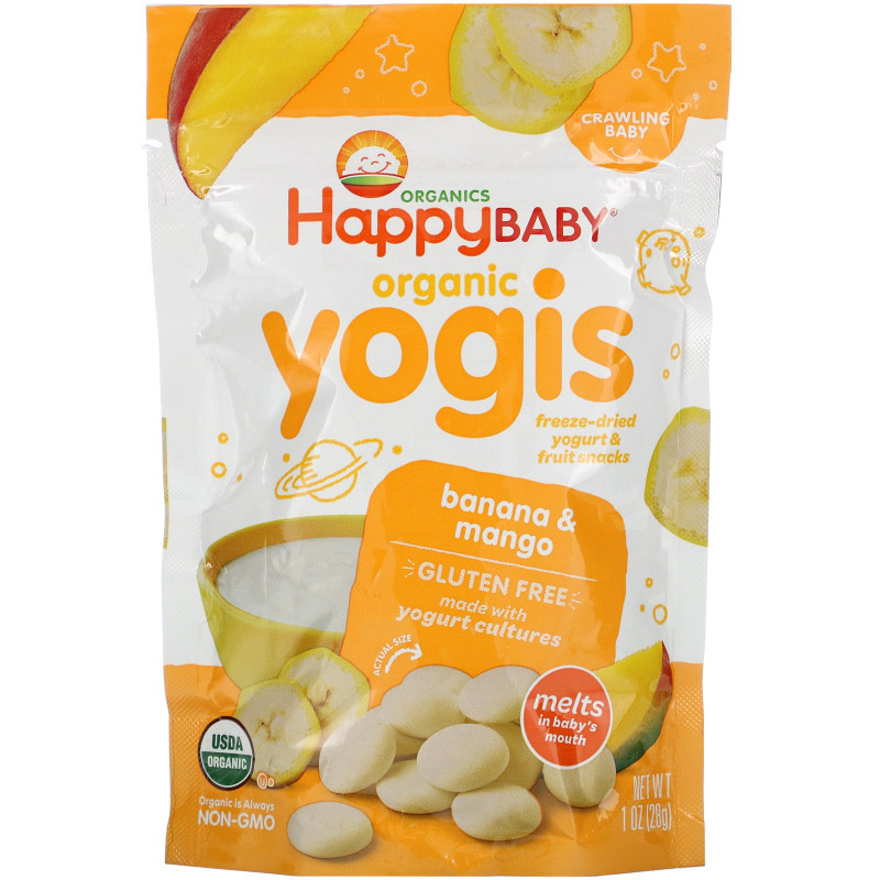 Nurture Inc. (Happy Baby) happyyogis Йогуртово-фруктовые снэки со вкусом банана и манго 1 унция (28 г)