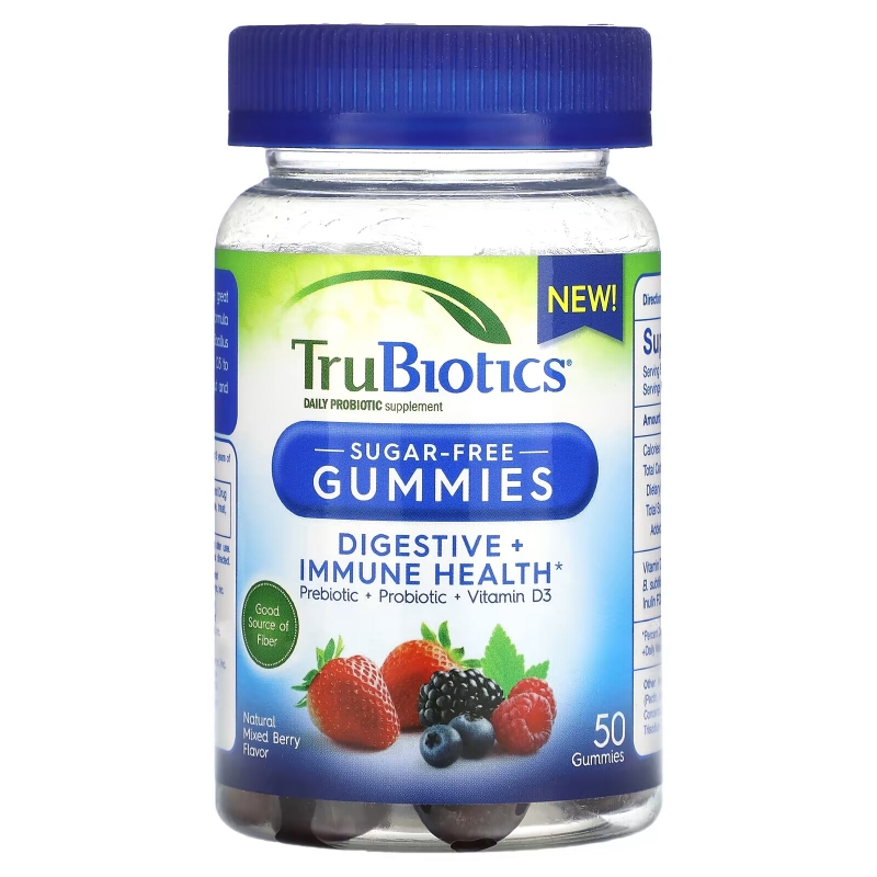 TruBiotics, Digestive Immune Health, Natural Mixed Berry, Sugar-Free, 50 Gummies