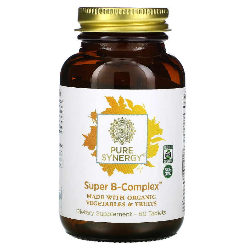 Pure Synergy Органический витаминный супер B-комплекс 60 растительных таблеток