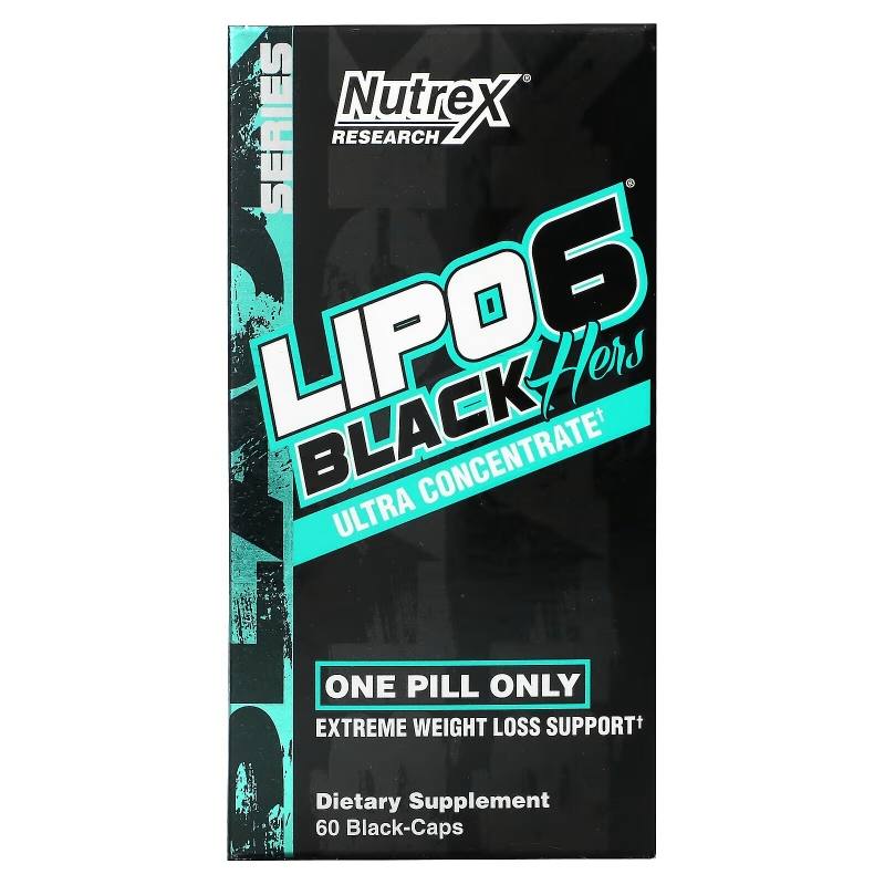 Nutrex Research, Lipo 6 Black Hers, ультраконцентрированный, 60 черных капсул