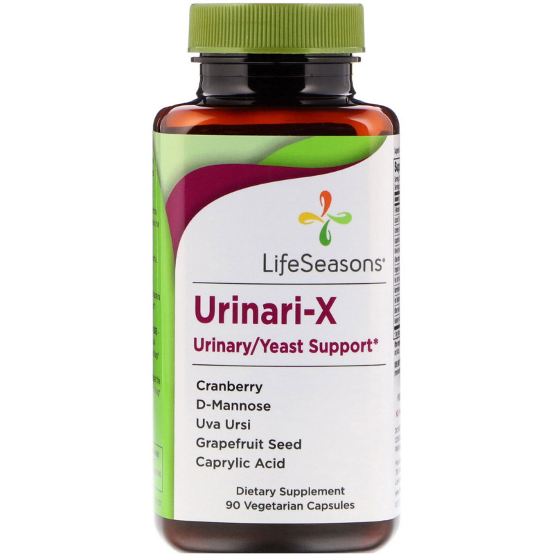 LifeSeasons, Мочевая/дрожжевая поддержка Urinari-X, 90 вегетарианских капсул