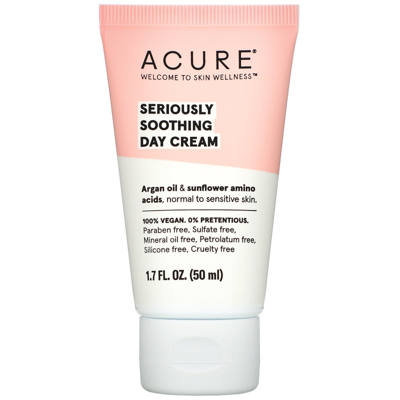 Acure Organics Крем для чувствительной кожи лица аргановое масло + аминокислоты подсолнечника без отдушек 175 жидкой унции (50 мл)