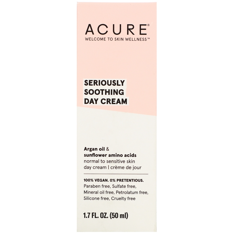 Acure Organics Крем для чувствительной кожи лица аргановое масло + аминокислоты подсолнечника без отдушек 175 жидкой унции (50 мл)