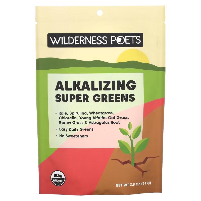 Wilderness Poets LLC, Organic Alkalizing Super Greens, 3.5 oz (99 g)