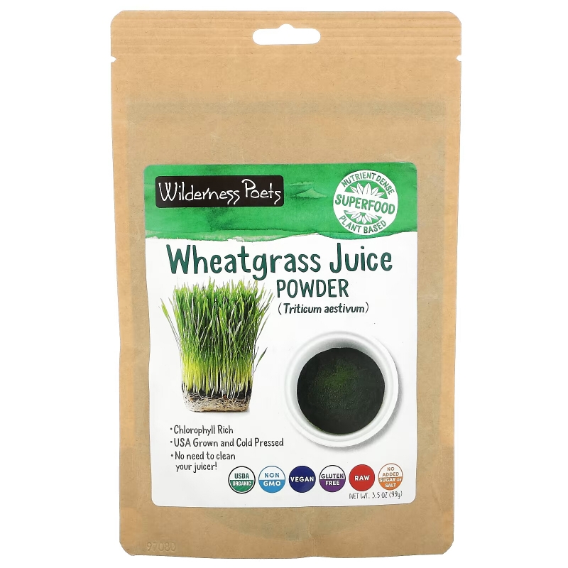 Wilderness Poets LLC, Organic Wheatgrass Juice Powder, 3.5 oz (99 g)