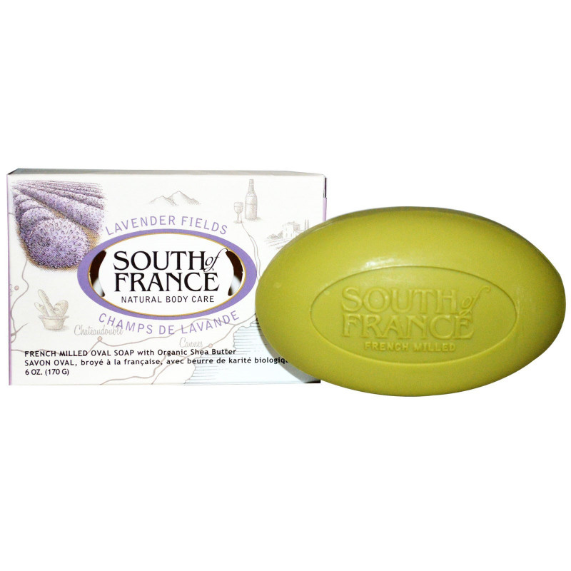 South of France Lavender Fields French Milled Oval Soap with Organic Shea Butter 6 oz (170 g)
