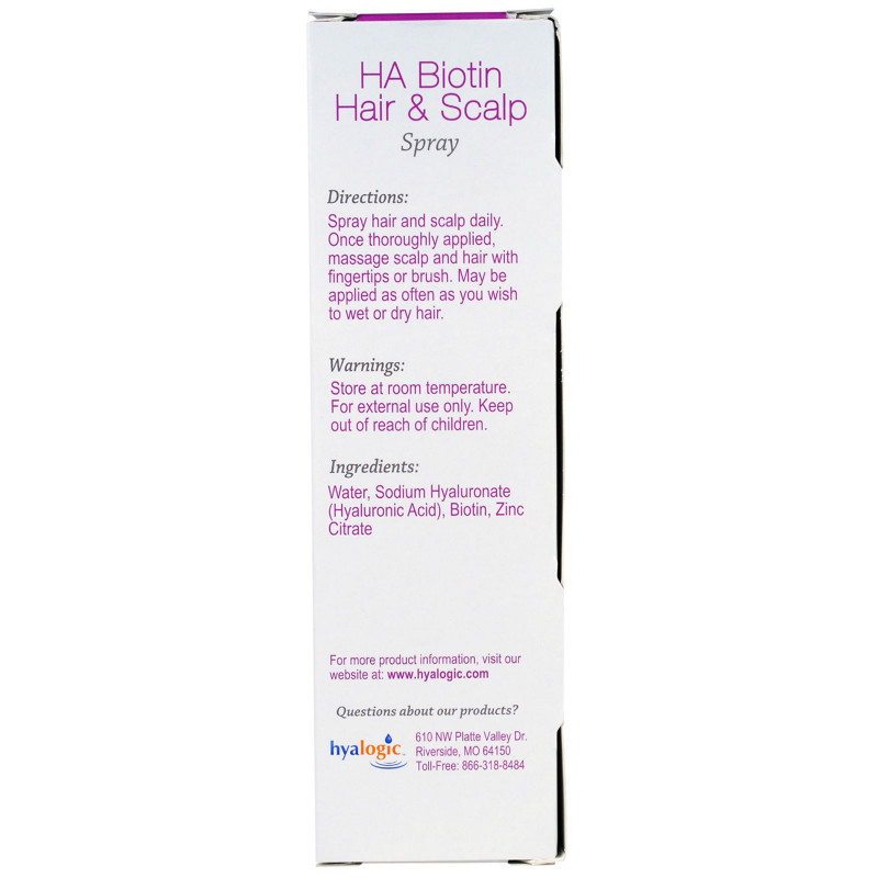 Hyalogic LLC, HA Biotin Hair & Scalp Spray, 4 fl oz (118 ml)