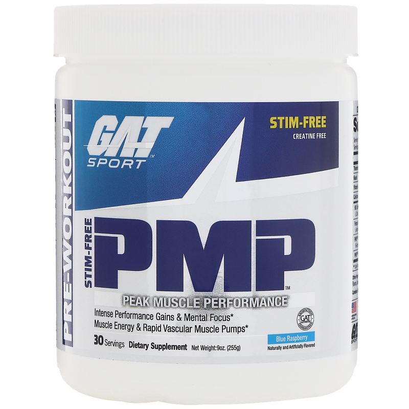 GAT PMP Pre-Workout Peak Muscle Performance Blue Raspberry 9 oz (255 g)