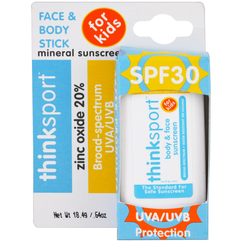 Think, Thinksport, Face & Body, Sunscreen Stick, For Kids, SPF 30, 64 oz (18.4 g)
