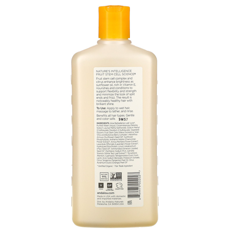 Andalou Naturals Шампунь для усиления блеска волос с подсолнечным маслом и цитрусовыми 115  жидкой унции (340 мл)