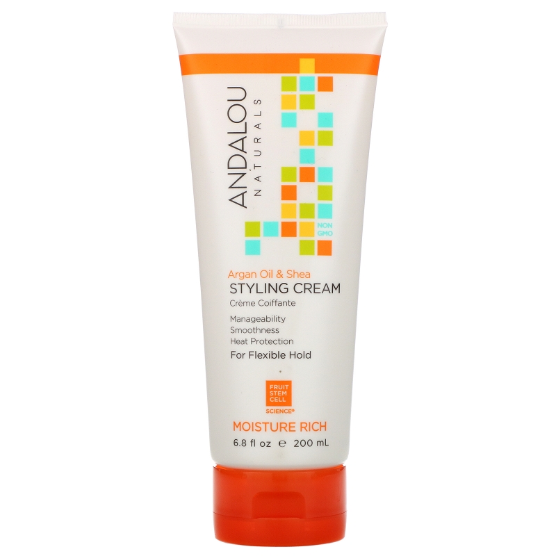 Andalou Naturals Argan & Sweet Orange Smooth Hold Styling Cream 6.8 fl oz (200 ml)