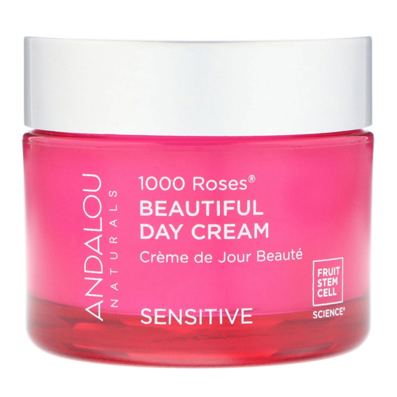 Andalou Naturals Дневной крем для чувствительной кожи 1000 роз, питание и увлажнение, 1.7 унций (50 мл)