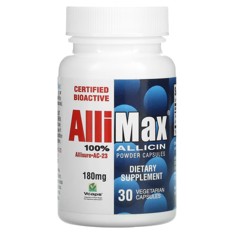 Allimax 100% Капсулы с порошком ациллина 180 мг 30 вегетарианских капсул