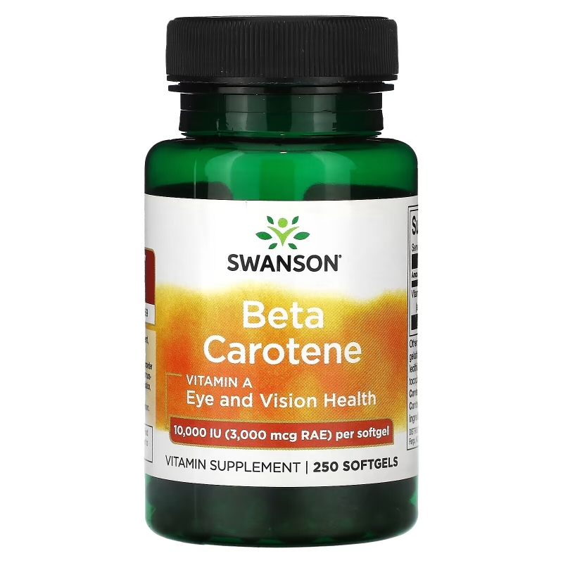 Swanson, Beta Carotene, 10,000 IU (3,000 mcg RAE), 250 Softgels