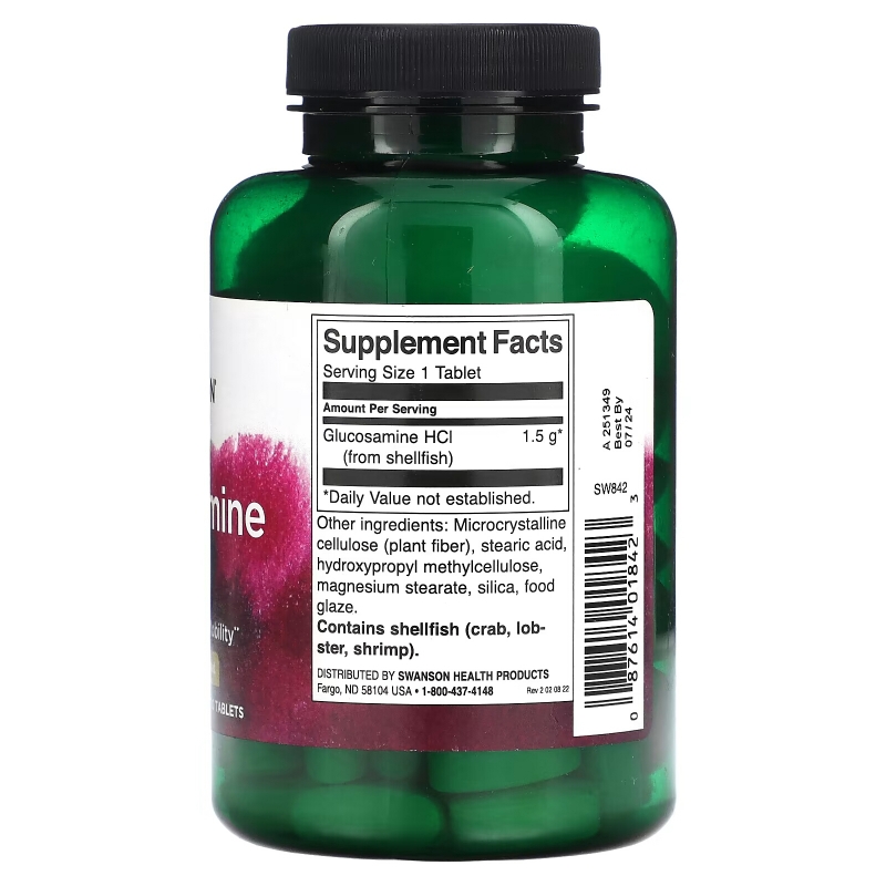 Swanson, Glucosamine HCI, 1,500 mg, 100 Tablets