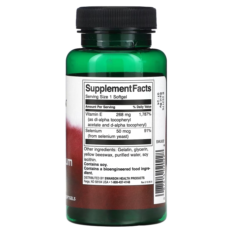 Swanson, Vitamin E with Selenium, 400 IU, 90 Softgels