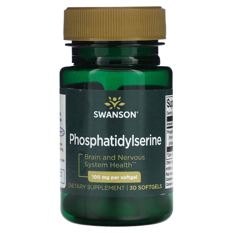 Swanson, Фосфатидилсерин, 100 мг, 30 мягких таблеток