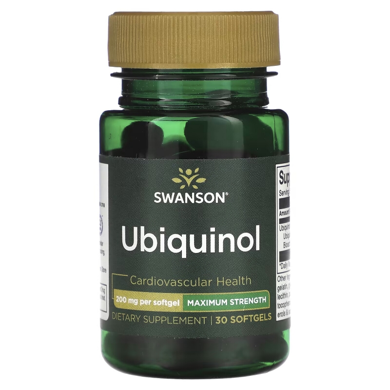 Swanson, Ubiquinol, Maximum Strength, 200 mg, 30 Softgels