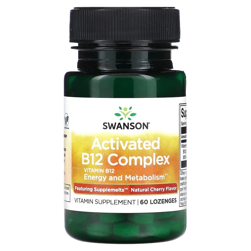 Swanson, Activated B12 Complex, Natural Cherry, 60 Lozenges