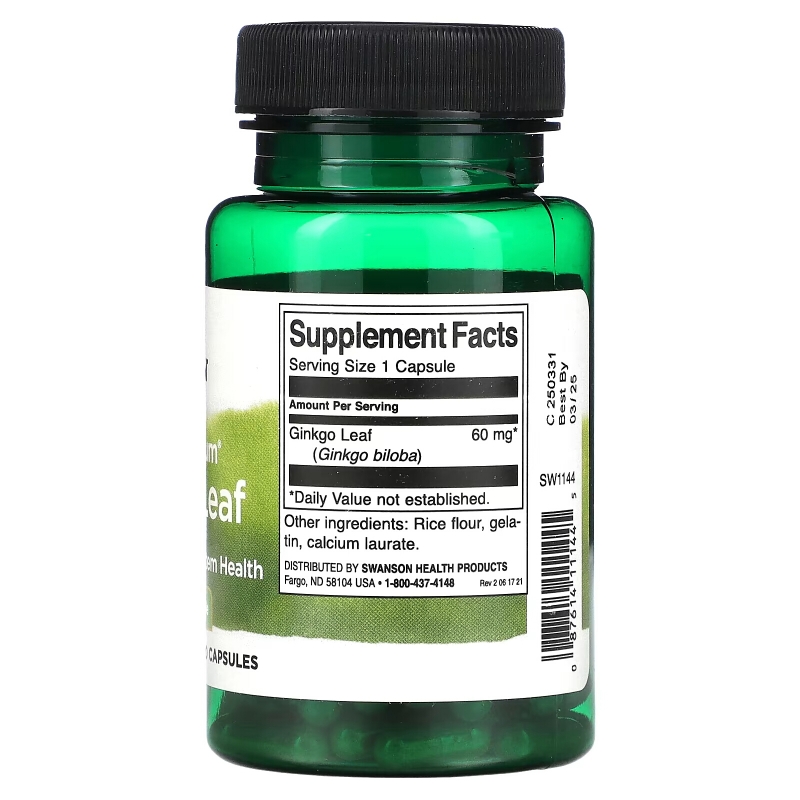 Swanson, Full Spectrum Ginkgo Leaf, 60 mg, 120 Capsules
