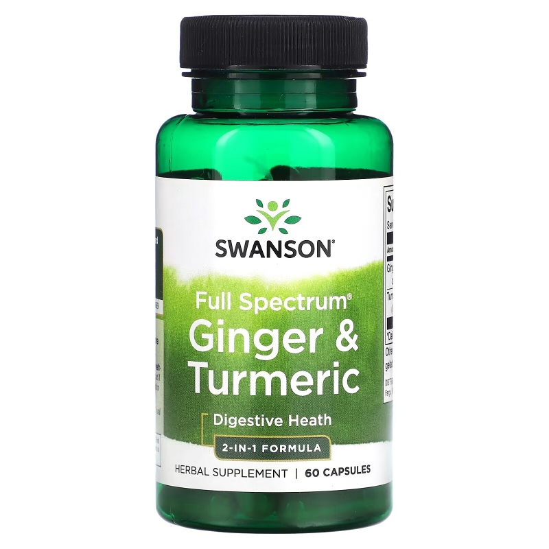 Swanson, Full Spectrum Ginger & Turmeric, 60 Capsules