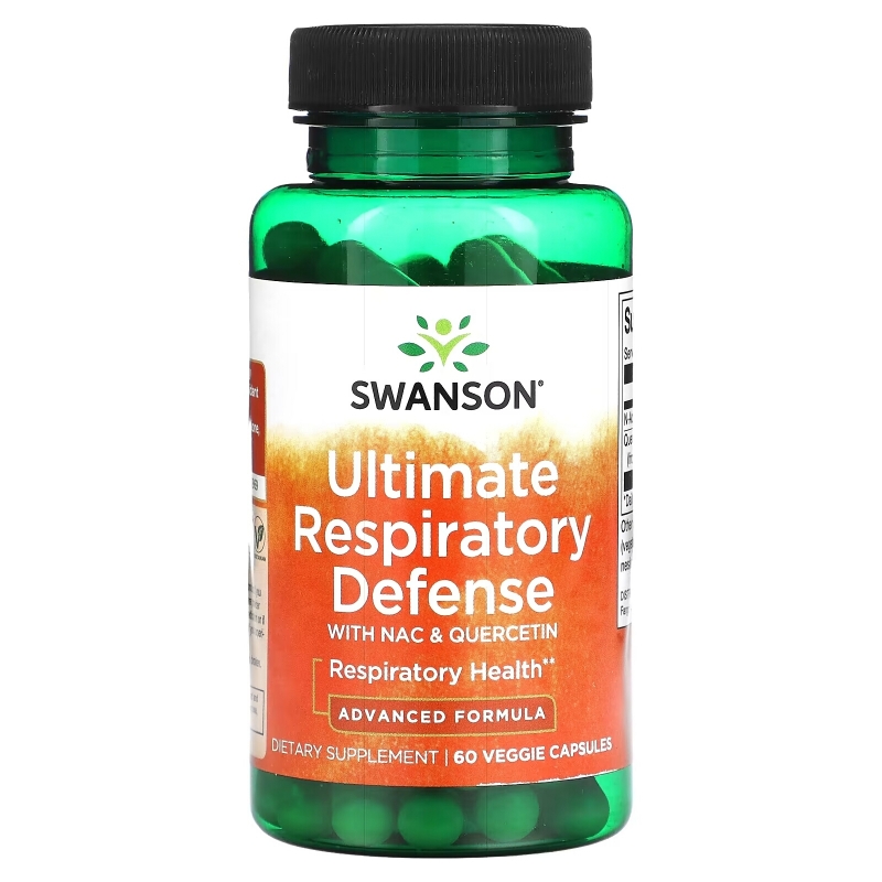 Swanson, Ultimate Respiratory Defense with NAC & Quercetin, 60 Veggie Capsules
