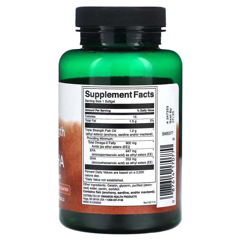 Swanson, Triple Strength Super EPA & DHA , 900 mg, 60 Softgels