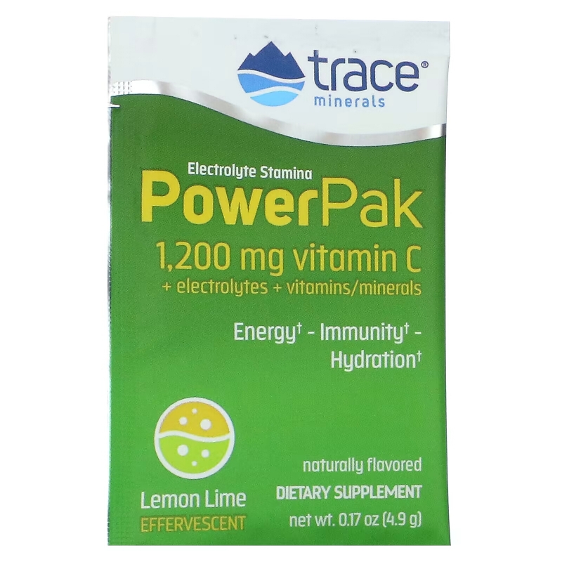 Trace Minerals Research Электролиты для выносливости Power Pak с лимоном и лаймом 32 пакетика по 023 унции (6.4 гр) каждом