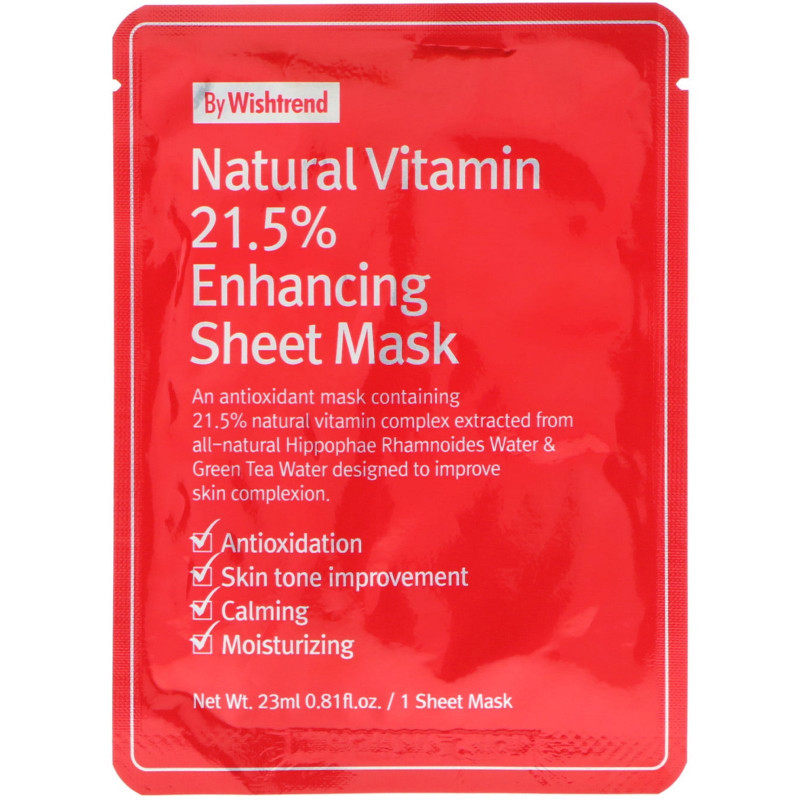 Wishtrend, Тканевая маска с 21,5% натуральных витаминов, 1 маска, 0,81 ж. унц. (23 мл)