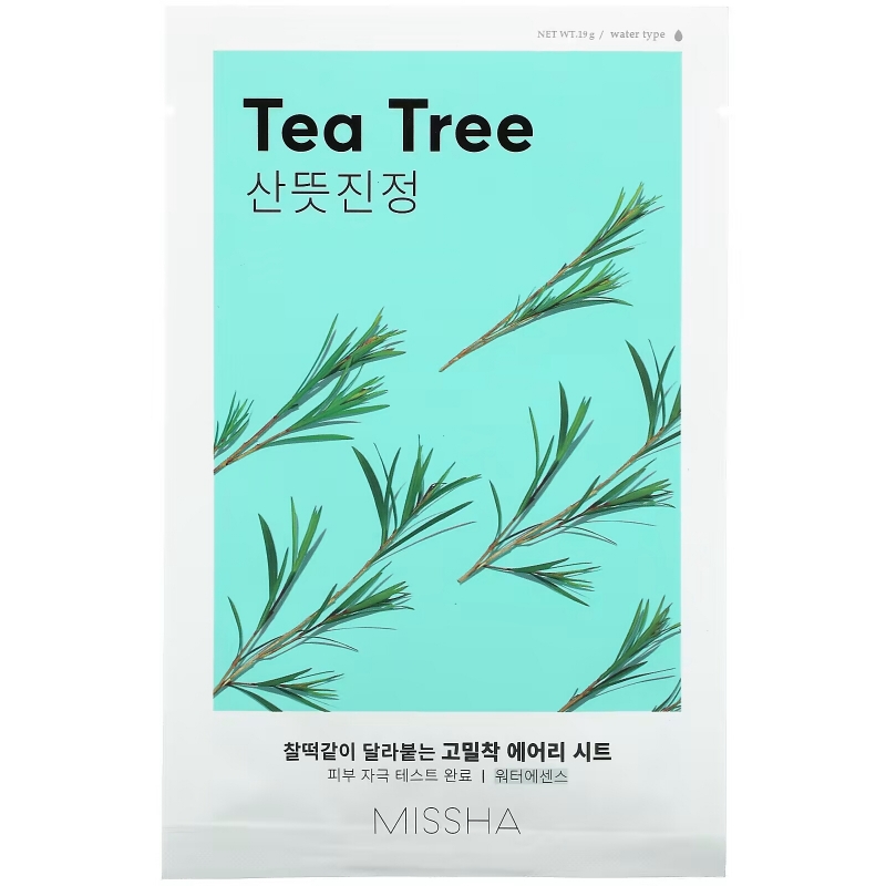 Missha, Тканевая маска Airy Fit Beauty Sheet Mask, Tea Tree, 1 лист, 19 г