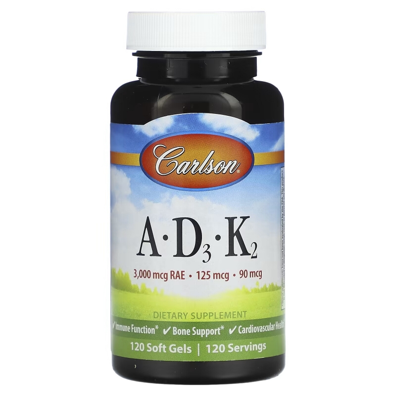Carlson, A, D3, K2`` 120 мягких таблеток