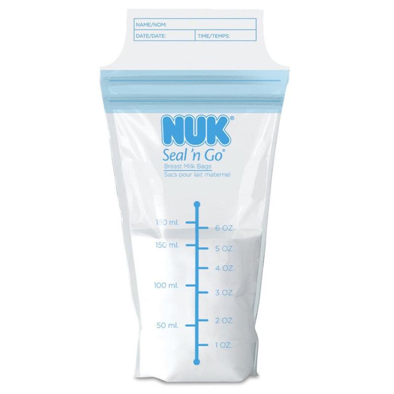 NUK Seal 'n Go Breast Milk Bags 25 Storage Bags 6 oz (180 ml) Each