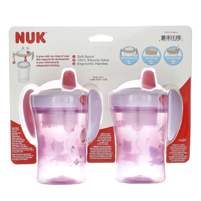 NUK, Evolution Soft Spout Cup, 6 + Months, 2 Cups, 8 oz (240 ml) Each