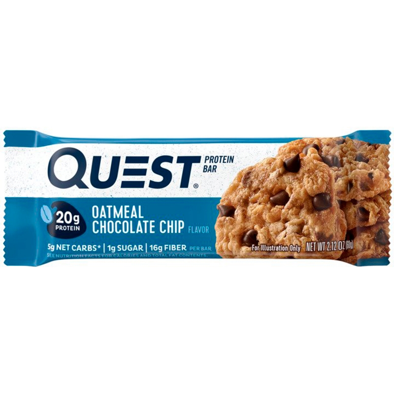 Quest Nutrition, QuestBar, Protein Bar, Oatmeal Chocolate Chip, 12 Bars, 2.1 oz (60 g) Each