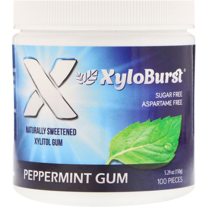 Xyloburst Xylitol Chewing Gum Peppermint 100 Pieces