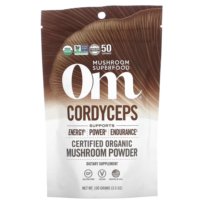 OM Organic Mushroom Nutrition, Кордицепс, грибной порошок, 3.57 унции (100 г)