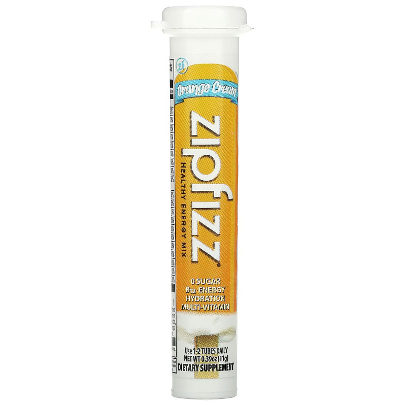 Zipfizz, Healthy Sports Energy Mix with Vitamin B12, Orange Cream, 20 Tubes, 0.39 oz (11 g) Each