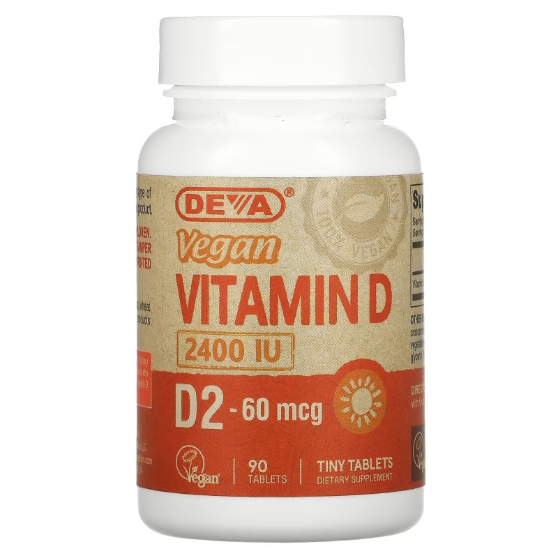 Deva Витамин D D2 веганский 2400 МЕ 90 таблеток