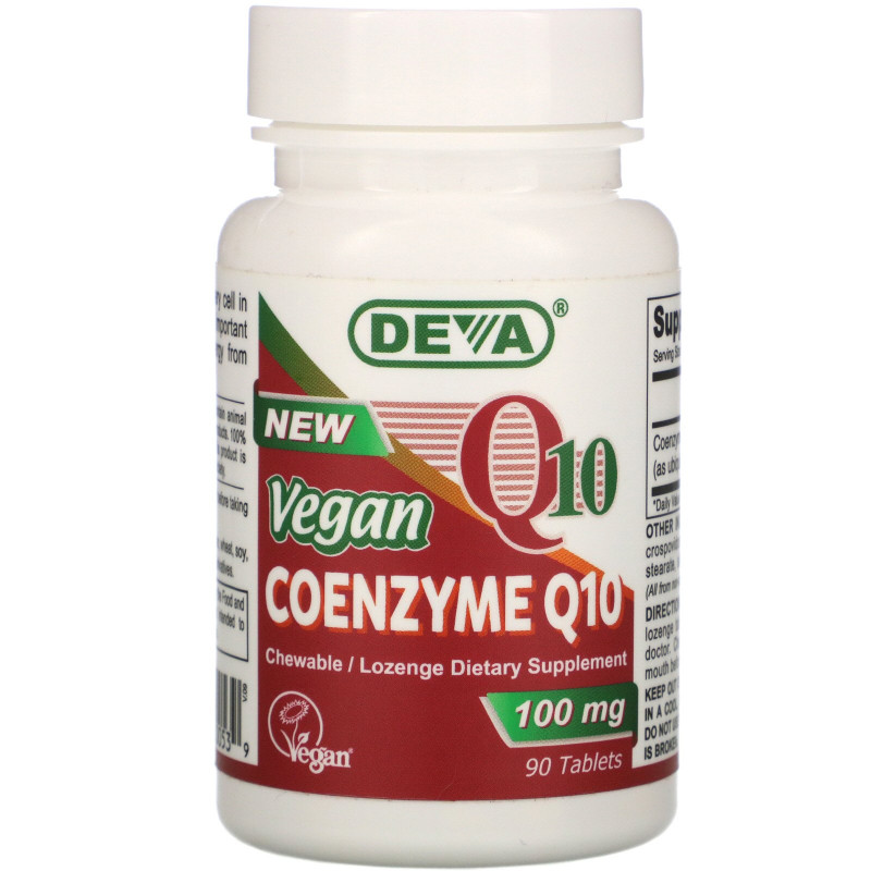 Deva, Vegan Coenzyme Q10, 100 mg, 90 Tablets