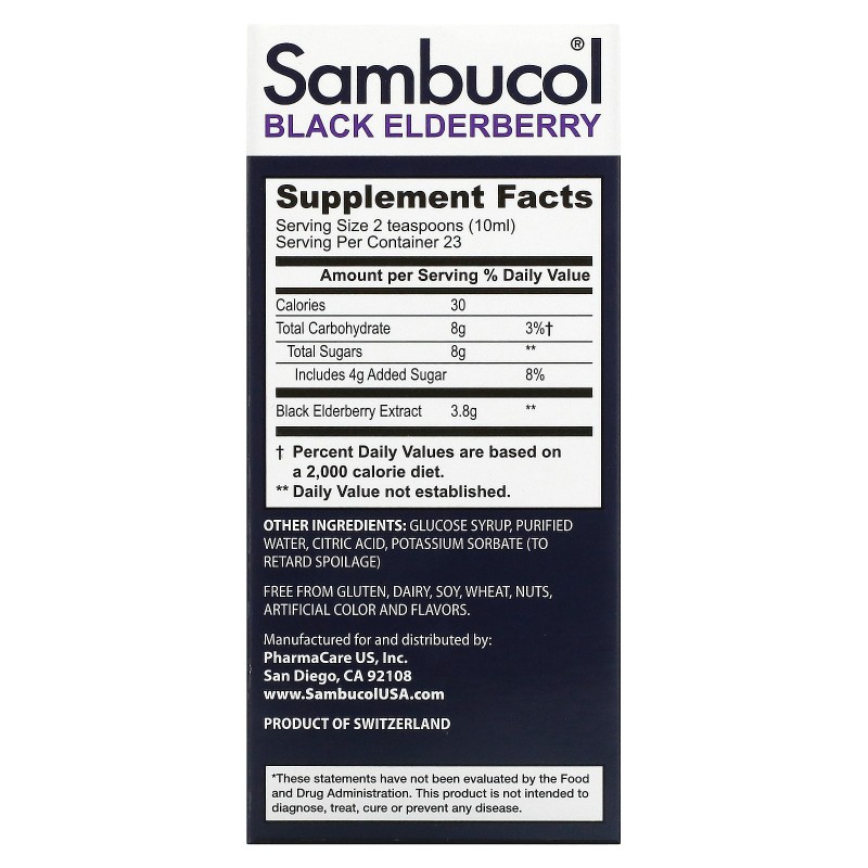 Sambucol Настойка с экстрактом черной бузины для укрепления иммунитета Оригинальная формула 78 жидких унций (230 мл)