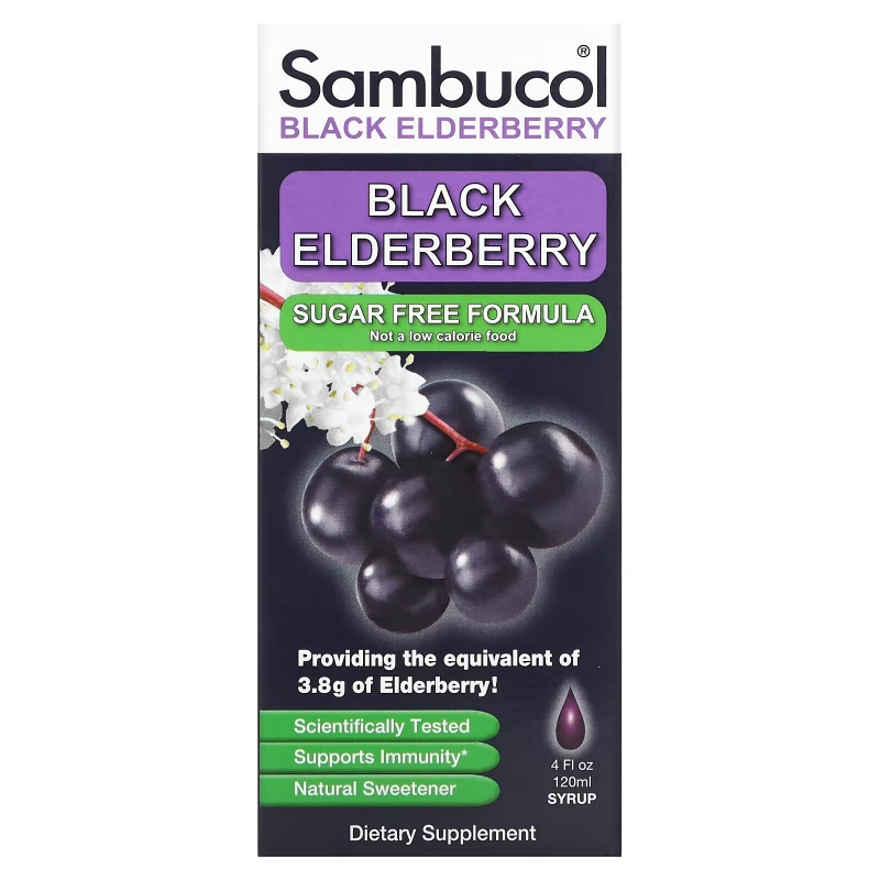 Sambucol, Black Elderberry, Sugar Free Formula Syrup, 4 fl oz (120 ml)