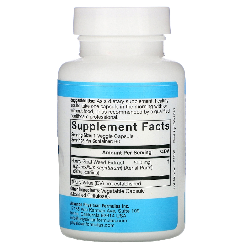 Advance Physician Formulas Inc. Экстракт горянки крупноцветковой 500 мг 60 капсул
