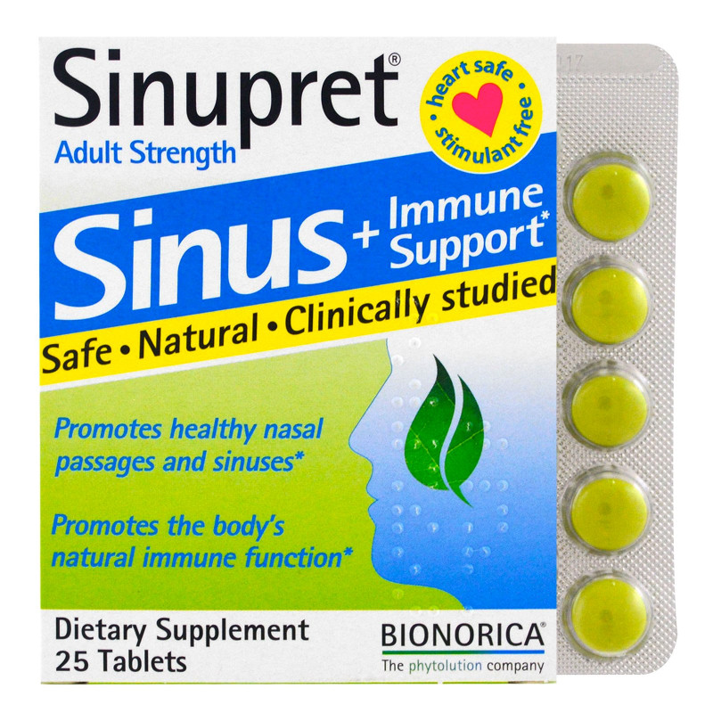 Bionorica Sinupret Синус + Имунная Поддержка Формула для Взрослых 25 таблеток