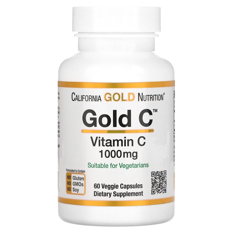 California Gold Nutrition Витамин C Quali-C 1000 мг 60 растительных капсул
