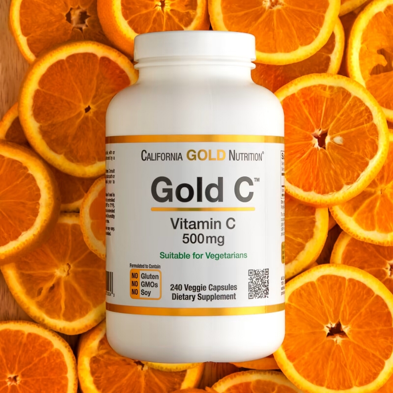 California Gold Nutrition Витамин С Quali-C 500 мг 240 вегетарианских капсул