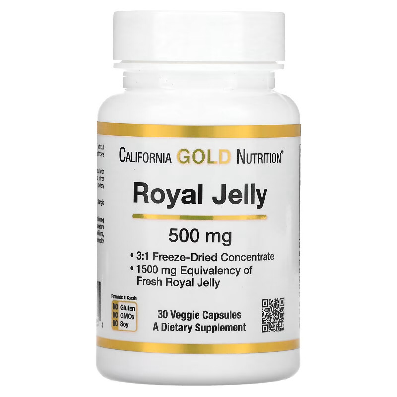 California Gold Nutrition Royal Jelly 500 mg 30 Veggie Caps