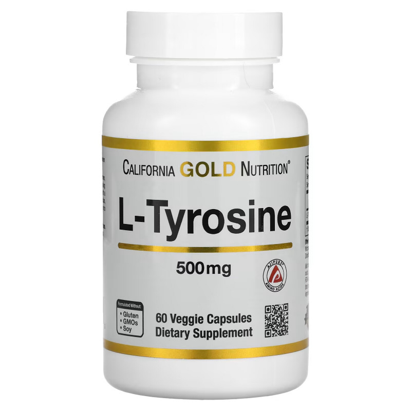 California Gold Nutrition, L-тирозин, 500 мг, 60 растительных капсул